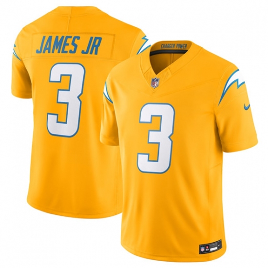 Personalized Men’s Los Angeles Chargers #3 Derwin James Jr. Gold 2025 F.U.S.E. Alternate Limited Football Stitched Jersey