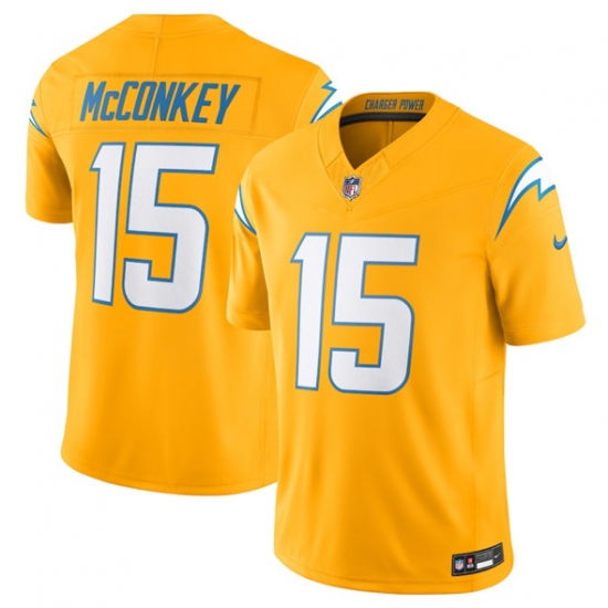 Personalized Men’s Los Angeles Chargers #15 Ladd McConkey Gold 2025 F.U.S.E. Alternate Limited Football Stitched Jersey