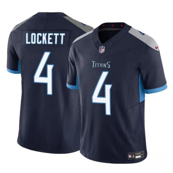 Personalized Men’s Tennessee Titans #4 Tyler Lockett Navy 2025 F.U.S.E. Limited Football Stitched Jersey