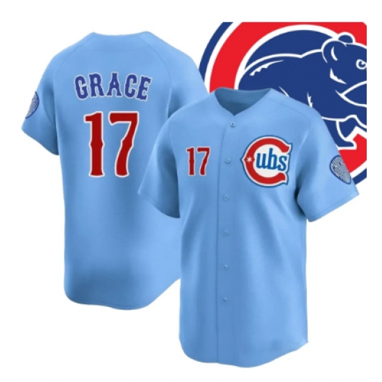 Personalized Men’s Chicago Cubs #17 Mark Grace Blue 2024-25 2nd Alternate Limited Stitched Baseball Jersey
