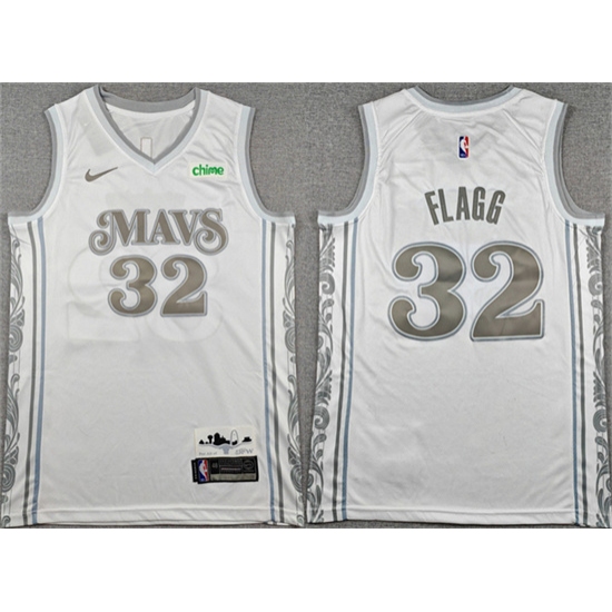 Personalized Men’s Dallas Mavericks #32 Cooper Flagg White 2025 City Edition Stitched Basketball Jersey