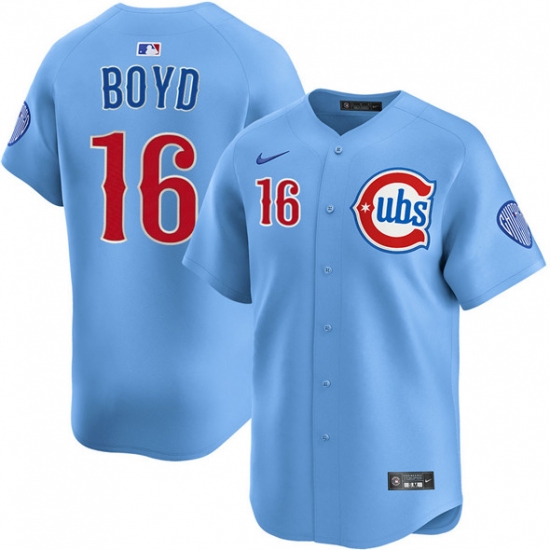 Personalized Men’s Chicago Cubs #16 Matthew Boyd Blue 2024-25 2nd Alternate Limited Stitched Baseball Jersey