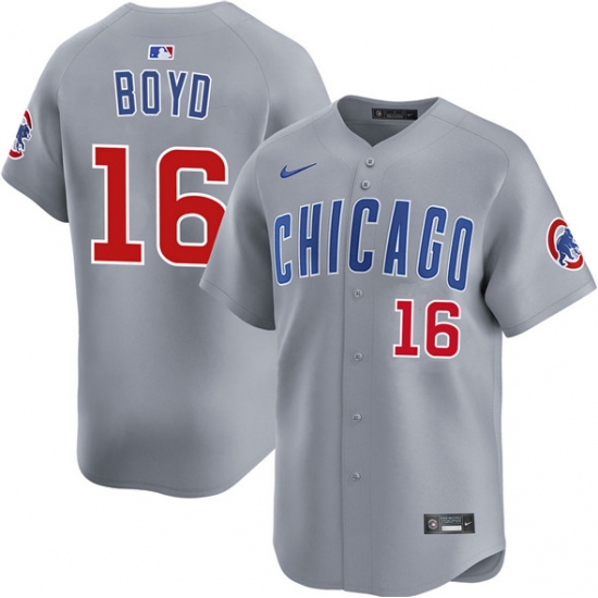 Personalized Men’s Chicago Cubs #16 Matthew Boyd Grey Limited Stitched Baseball Jersey