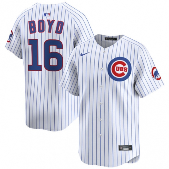 Personalized Men’s Chicago Cubs #16 Matthew Boyd White Home Limited Stitched Baseball Jersey
