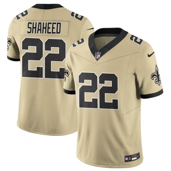 Personalized Men’s New Orleans Saints #22 Rashid Shaheed Gold 2025 F.U.S.E. Alternate Limited Football Stitched Jersey
