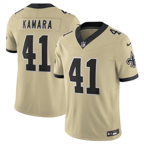 Personalized Men’s New Orleans Saints #41 Alvin Kamara Gold 2025 F.U.S.E. Alternate Limited Football Stitched Jersey