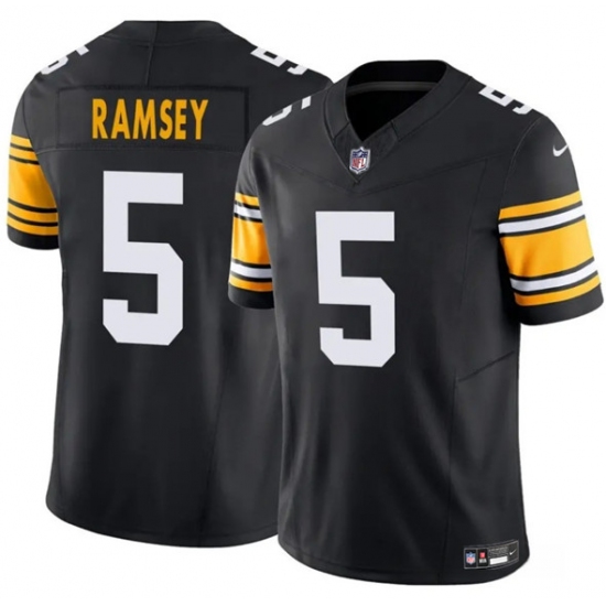 Personalized Men’s Pittsburgh Steelers #5 Jalen Ramsey Black 2025 F.U.S.E. Alternate Limited Football Stitched Jersey