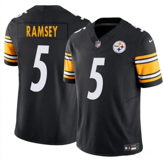 Personalized Men’s Pittsburgh Steelers #5 Jalen Ramsey Black 2025 F.U.S.E. Untouchable Limited Football Stitched Jersey