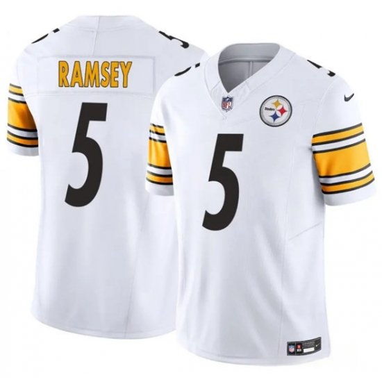 Personalized Men’s Pittsburgh Steelers #5 Jalen Ramsey White 2025 F.U.S.E. Limited Football Stitched Jersey