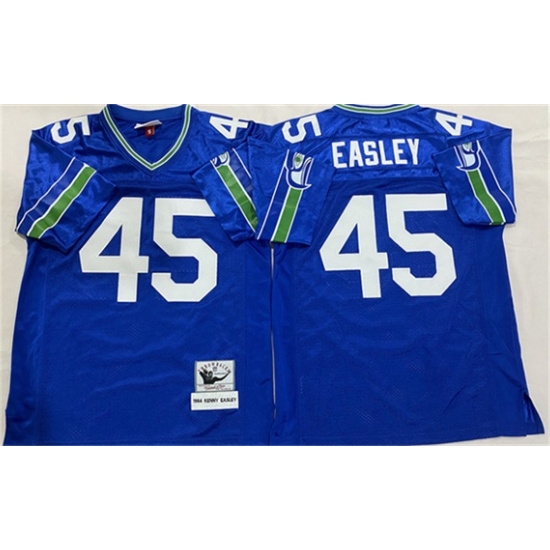 Personalized Men’s Seattle Seahawks #45 Kenny Easley Royal Throwback Football Stitched Jersey