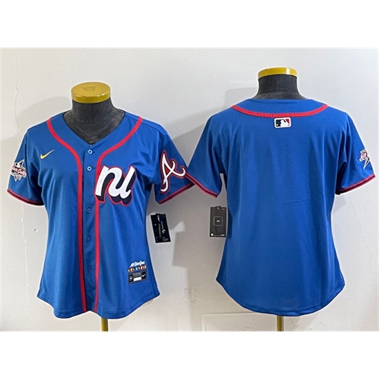 Personalized Youth National League Atlanta Braves Blank Blue 2025 All-Star Edition Limited Stitched Baseball Jersey