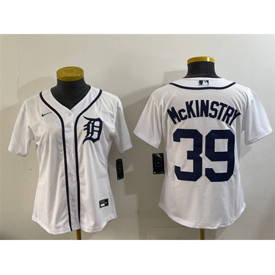 Personalized Youth Detroit Tigers #39 Zach McKinstry White Cool Base Stitched Baseball Jersey