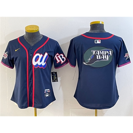 Personalized Women’s American League Tampa Bay Rays Team Big Logo Navy 2025 All-Star Edition Limited Stitched Baseball Jersey(Run Small)
