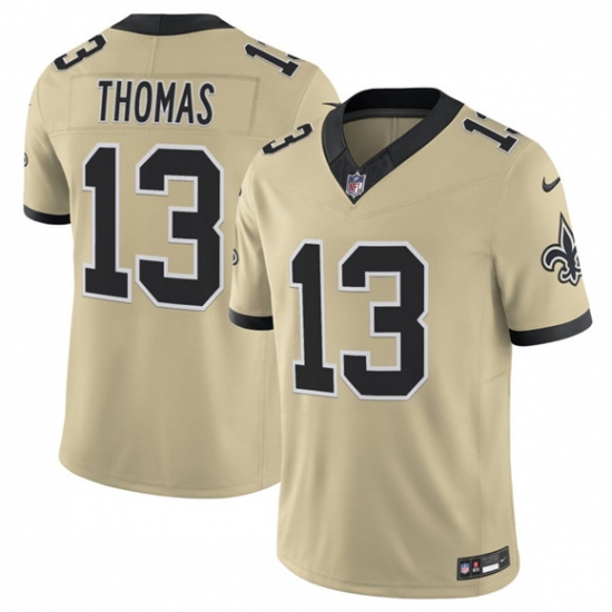 Personalized Men’s New Orleans Saints #13 Michael Thomas Gold 2025 F.U.S.E. Alternate Limited Football Stitched Jersey