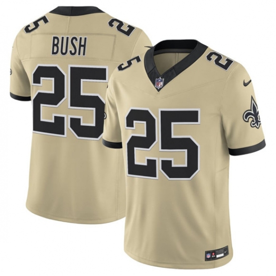 Personalized Men’s New Orleans Saints #25 Reggie Bush Gold 2025 F.U.S.E. Alternate Limited Football Stitched Jersey