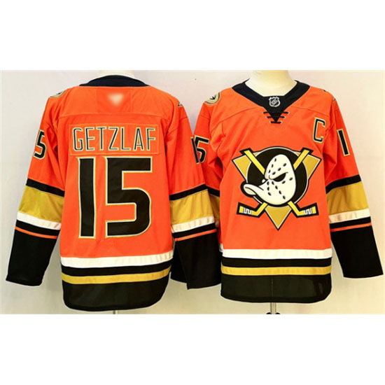 Personalized Men’s Anaheim Ducks #15 Ryan Getzlaf Orange Black 2024-25 With C Stitched Jersey