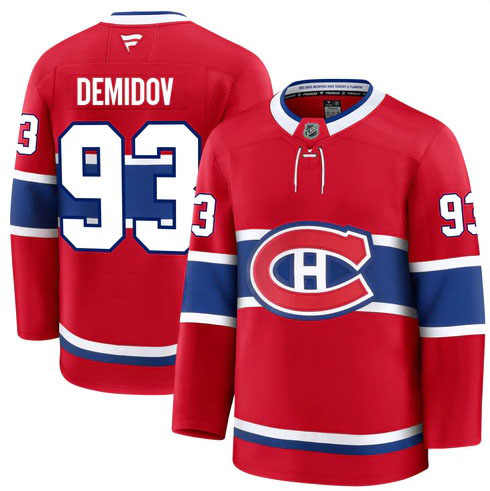 Personalized Men’s Montreal Canadiens #93 Ivan Demidov Home Premium Red Jerseys