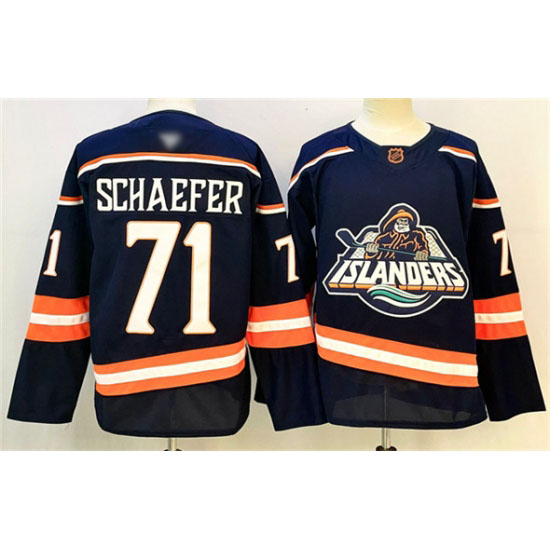 Personalized Men’s New York Islanders #71 Matthew Schaefer Navy 2024-25 Stitched Hockey Jersey