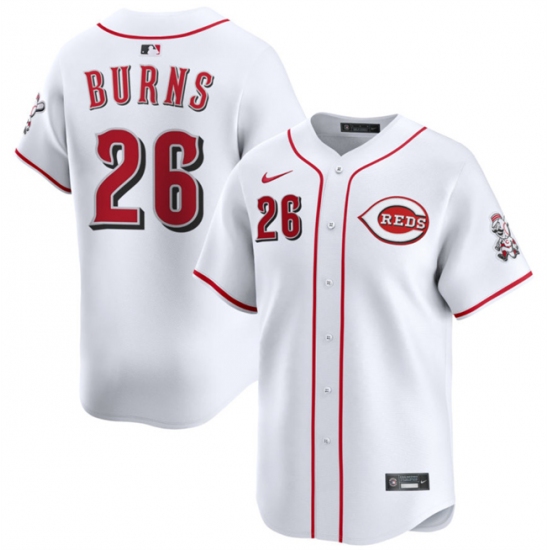 Personalized Men’s Cincinnati Reds #26 Chase Burns White Home Limited Stitched Baseball Jersey