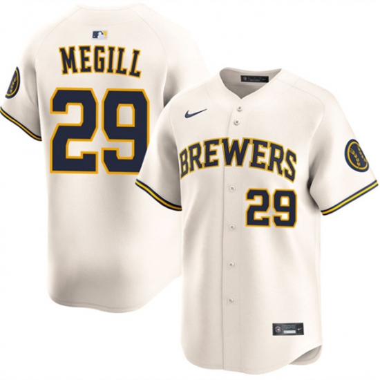 Personalized Men’s Milwaukee Brewers #29 Trevor Megill Cream 2025 Limited Stitched Baseball Jersey