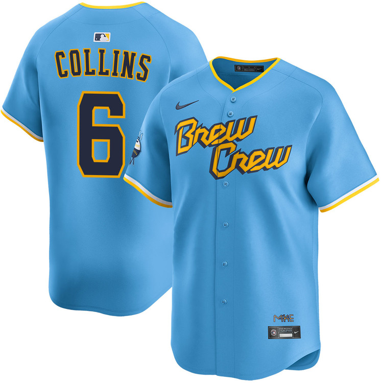 Personalized Men’s Milwaukee Brewers #6 Isaac Collins City Connect Limited Light Blue Jersey