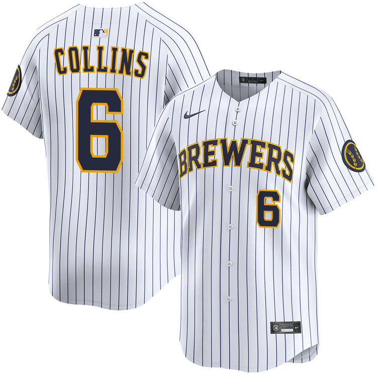 Personalized Men’s Milwaukee Brewers #6 Isaac Collins Alternate White Limited Jersey