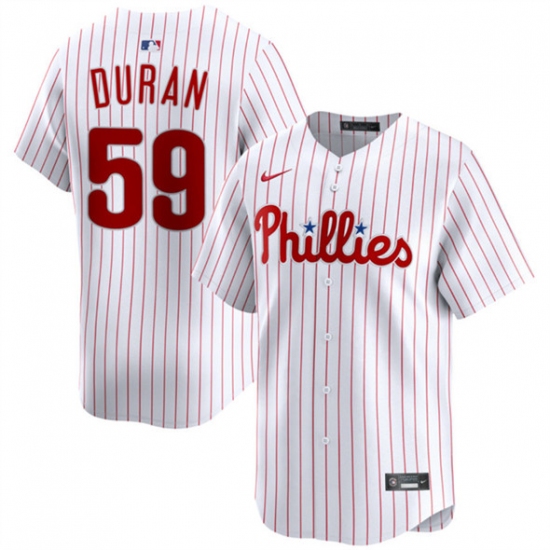 Personalized Men’s Philadelphia Phillies #59 Jhoan Duran White Home Limited Stitched Jersey