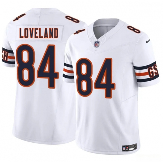 Personalized Men’s Chicago Bears #84 Colston Loveland White 2025 Draft F.U.S.E. Untouchable Limited Football Stitched Jersey