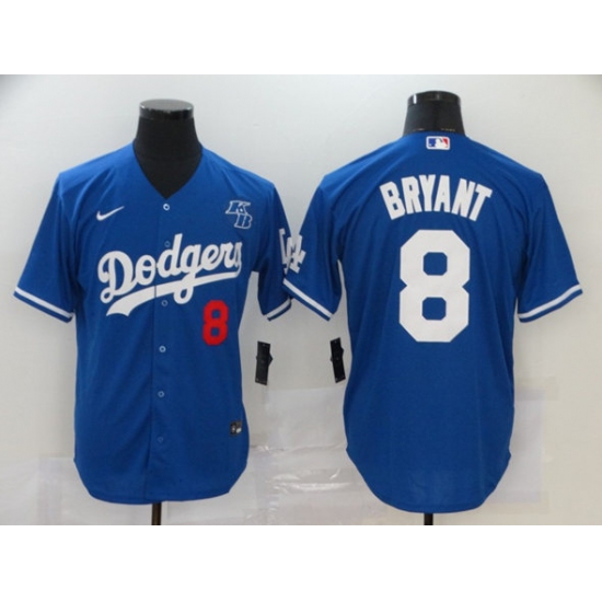Personalized Youth Los Angeles Dodgers #8 Kobe Bryant Blue With KB Cool Base Stitched Baseball Jersey