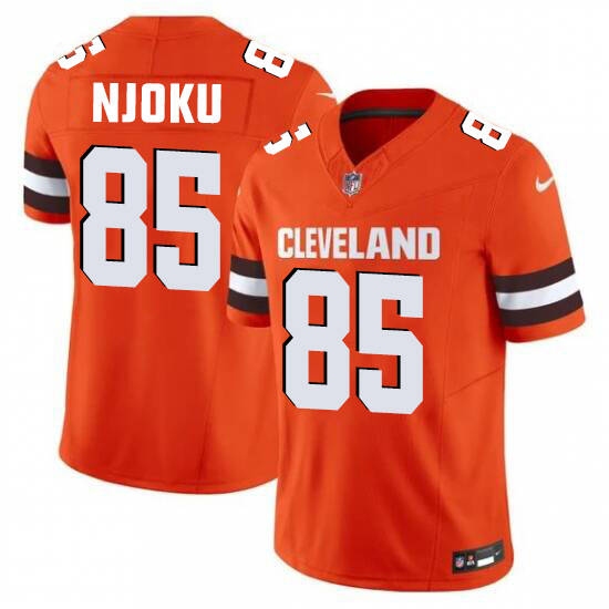 Personalized Men’s Cleveland Browns #85 Njoku Orange 2025 Limited Football Stitched Jersey
