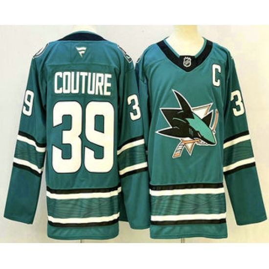 Personalized Men’s San Jose Sharks #39 Logan Couture Teal Authentic Jersey