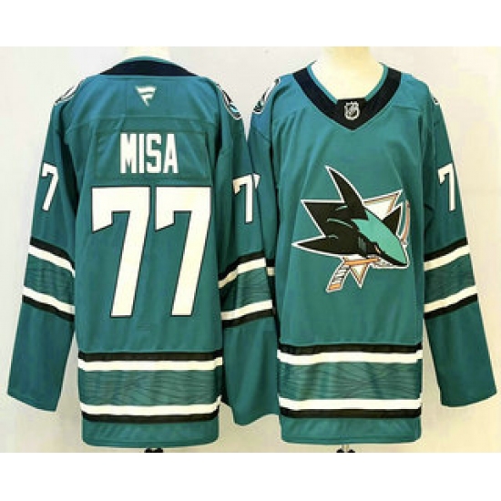 Personalized Men’s San Jose Sharks #77 Michael Misa Teal Authentic Jersey