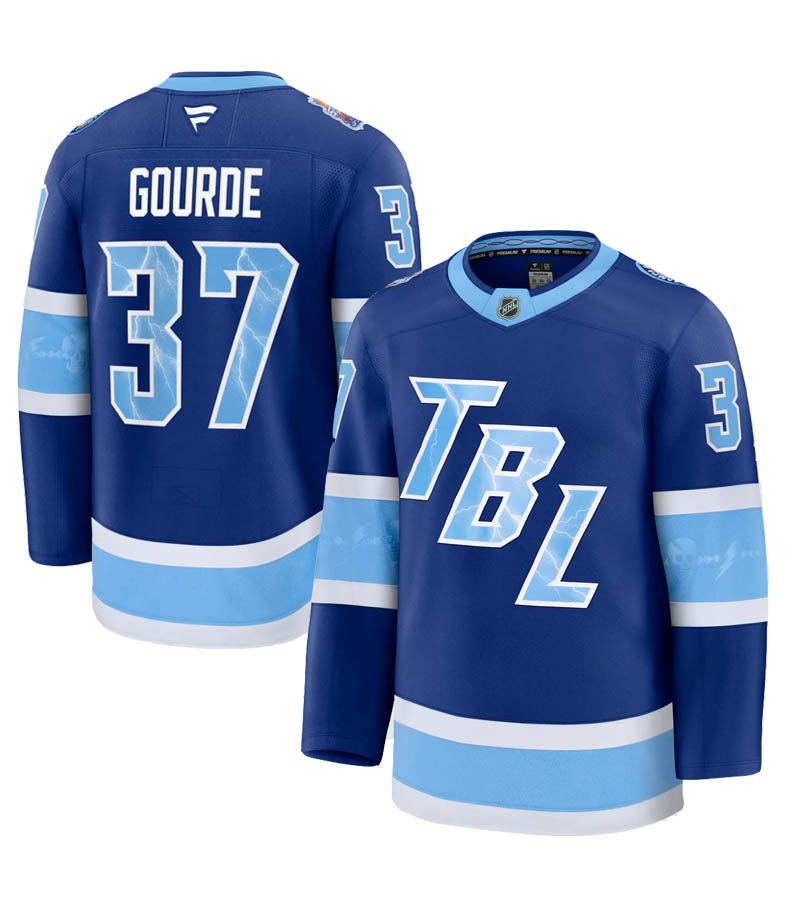 Personalized Men’s Tampa Bay Lightning 2026 Stadium Series #37 Yanni Gourde Premium Jersey