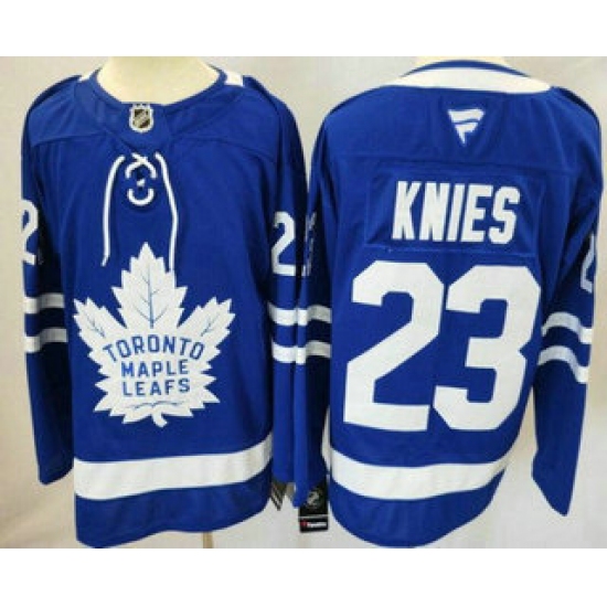 Personalized Men’s Toronto Maple Leafs #23 Matthew Knies Blue Authentitc Jersey