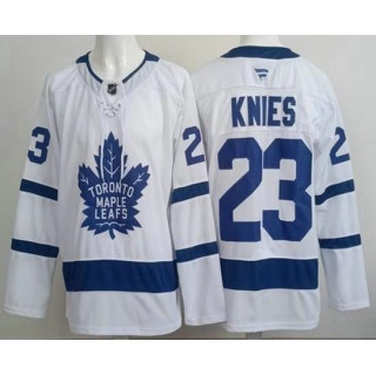 Personalized Men’s Toronto Maple Leafs #23 Matthew Knies White Authentitc Jersey