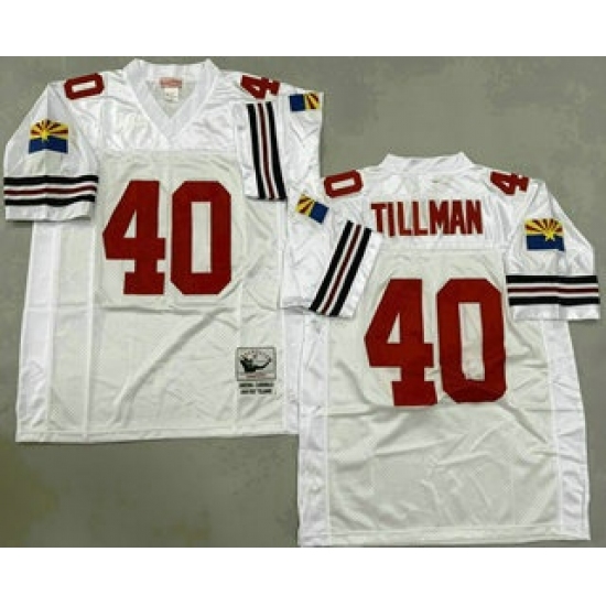 Personalized Men’s Arizona Cardinals #40 Pat Tillman White Throwback Jersey