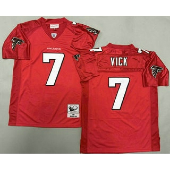 Personalized Men’s Atlanta Falcons #7 Michael Vick Red 2003 Throwback Jersey