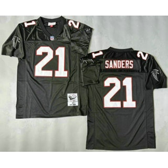 Personalized Men’s Atlanta Falcons #21 Deion Sanders Black 1992 Throwback Jersey