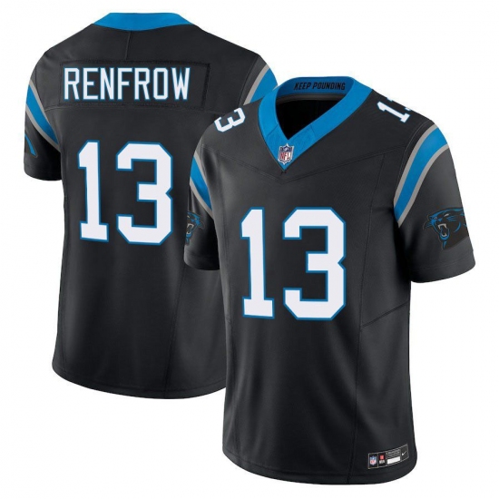 Personalized Men’s Carolina Panthers #13 Hunter Renfrow Black Limited Stitched Jersey