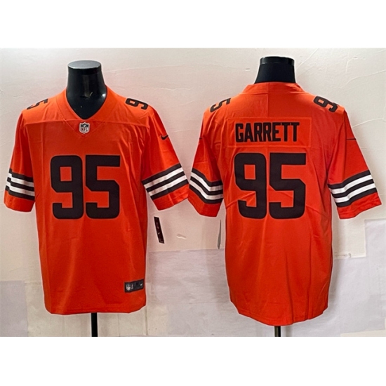 Personalized Men’s Cleveland Browns #95 Myles Garrett Orange Limited Football Stitched Jersey