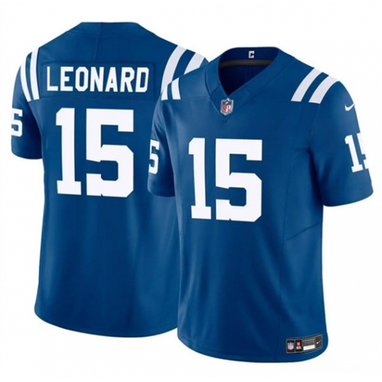 Personalized Men’s Indianapolis Colts #15 Riley Leonard Blue 2025 F.U.S.E. Limited Football Stitched Jersey