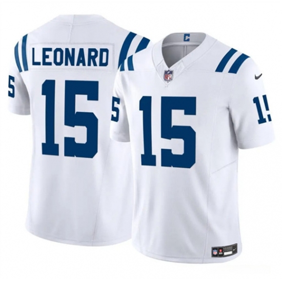 Personalized Men’s Indianapolis Colts #15 Riley Leonard White 2025 F.U.S.E. Limited Football Stitched Jersey
