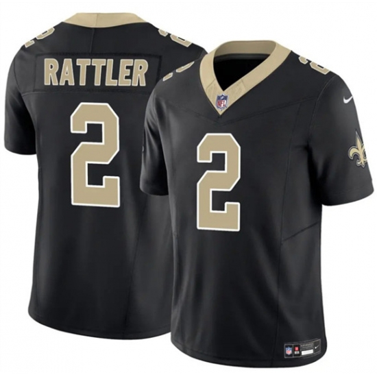 Personalized Men’s New Orleans Saints #2 Spencer Rattler Black 2025 F.U.S.E Limited Football Stitched Jersey