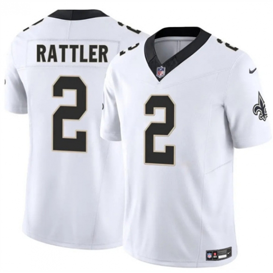 Personalized Men’s New Orleans Saints #2 Spencer Rattler White 2025 F.U.S.E Limited Football Stitched Jersey