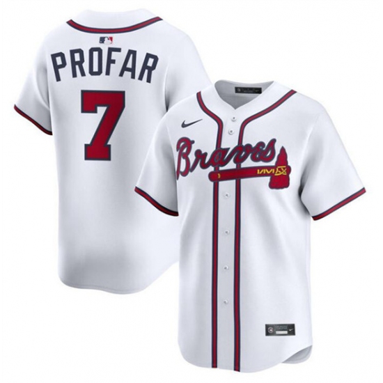 Personalized Men’s Atlanta Braves #7 Jurickson Profar White 2025 Home Limited Stitched Baseball Jersey
