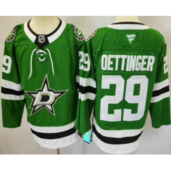 Personalized Men’s Dallas Stars #29 Jake Oettinger Green Authentic Jersey
