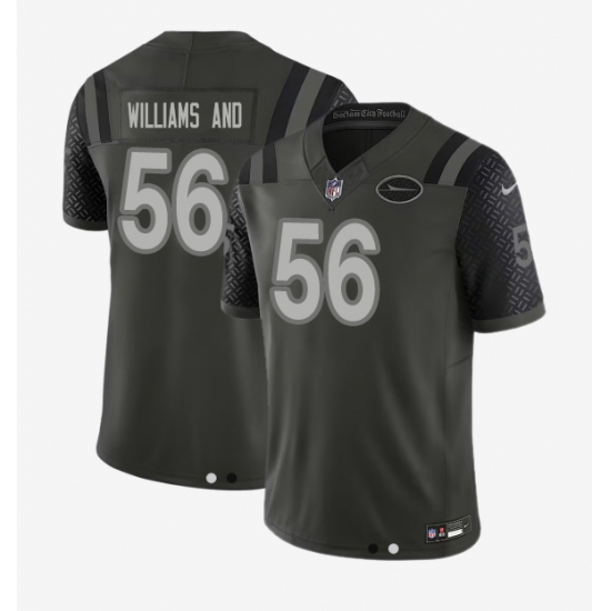 Personalized Men’s New York Jets #56 Williams Black Rivalries Collection Jersey