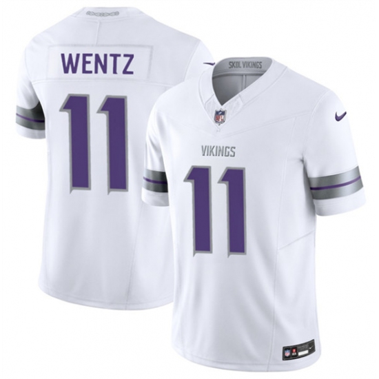 Personalized Men’s Minnesota Vikings #11 Carson Wentz White 2025 F.U.S.E. Winter Warrior Limited Football Stitched Jersey