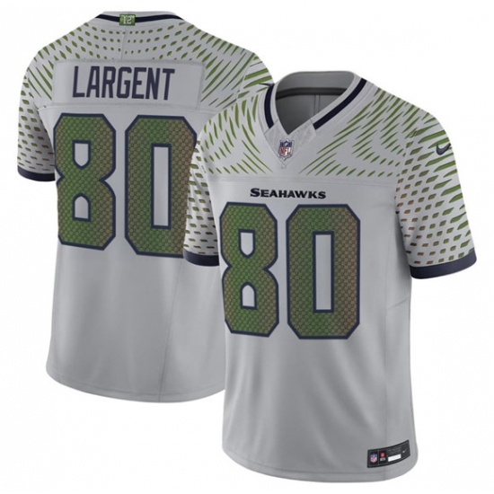 Personalized Men’s Seattle Seahawks #80 Steve Largent Gray 2025 F.U.S.E. Rivalry Series Limited Football Stitched Jersey