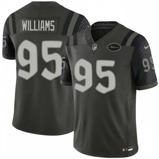 Personalized Men’s New York Jets #95 Quinnen Williams Black 2025 F.U.S.E. Rivalry Series Limited Football Stitched Jersey